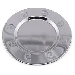 Farfurie metalica decorativa vintage cu decupaje in forma de spirala, 13cm