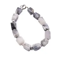 Bratara Agat dendritic fatetat 10-11mm si discuri fatetate 4mm