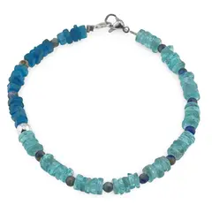 Bratara Apatit discuri 5mm si Apatit dark patratele 4mm cu Lapis Lazuli sfere 3mm