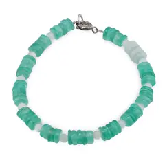 Bratara Onix verde si Amazonit 5-6mm si Piatra Lunii sfere 3mm
