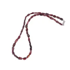 Colier Granat cristale 6-8mm si discuri fatetate 3mm