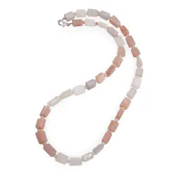 Colier Piatra lunii degrade fatetat 8-10mm si discuri fatetate 4mm