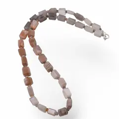 Colier Piatra lunii gri fatetat 8-10mm si discuri fatetate 4mm