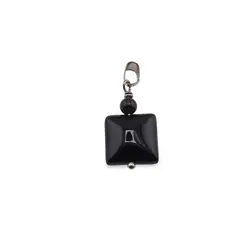 Pandantiv Onix patrat 12mm si sfera 4mm