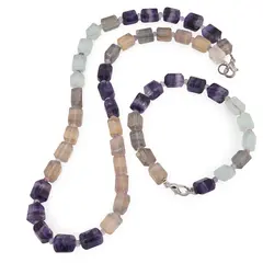 Set colier si bratara Fluorit fatetat 9-10mm si discuri fatetate 4mm