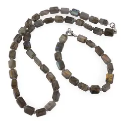 Set colier si bratara Labradorit fatetat 9-10mm si discuri fatetate 4mm