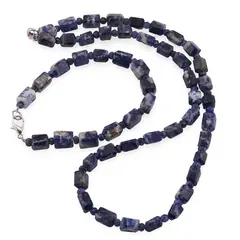 Set colier si bratara Sodalit fatetat 8-9mm si discuri fatetate 4mm