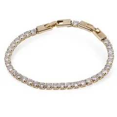 Bratara Cupru placat cu aur galben 18k, model box cu zirconii incrustate