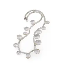 Colier Acvamarin discuri fatetate 3mm si Citrin briolete 12-14mm