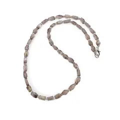 Colier Cuart fumuriu tuburi fatetate 6-8mm si discuri fatetate 3mm