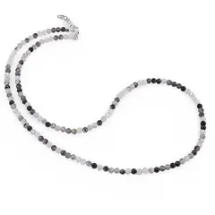 Colier Cuart turmalinat sfere fatetate, 3mm