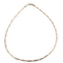 Colier cupru placat cu aur galben 18k model twisted rope