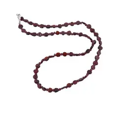 Colier Granat banuti 5-6mm si discuri fatetate 3mm