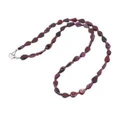 Colier Granat picatura neuniforma 6-9mm si discuri 2mm