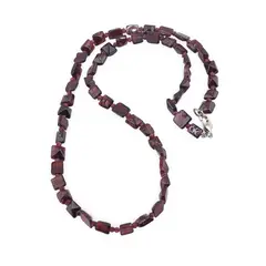 Colier Granat piramida 4-6mm si discuri 2mm
