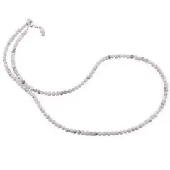 Colier Howlit sfere fatetate, 3mm