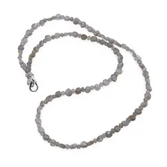 Colier Labradorit banuti 4mm si discuri fatetate 3mm