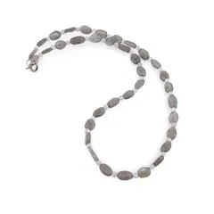Colier Labradorit neuniform 8-11mm si Piatra lunii sfere 3mm