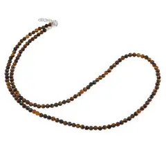Colier Ochi de tigru sfere fatetate 3,5mm