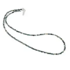Colier Turmalina albastra sfere fatetate, 3mm