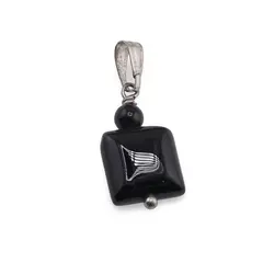 Pandantiv Onix patrat 10mm si sfera 4mm