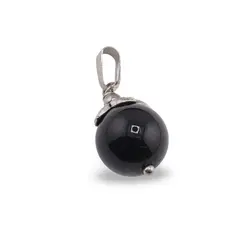 Pandantiv Onix sfera 12mm si element floare