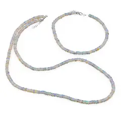 Set bratara si colier Opal etiopian de foc rondele 3,5-4mm