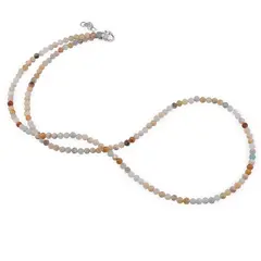 Colier Amazonit sfere fatetate, 3mm