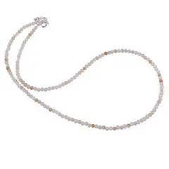 Colier Citrin rutilat sfere fatetate, 3mm