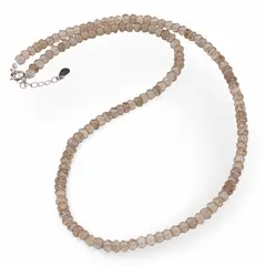 Colier Cuart Fumuriu discuri fatetate 4mm si argint 925