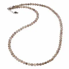 Colier Cuart Fumuriu romburi fatetate 4mm si argint 925
