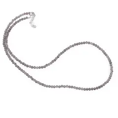 Colier Cuart fumuriu sfere fatetate, 3mm