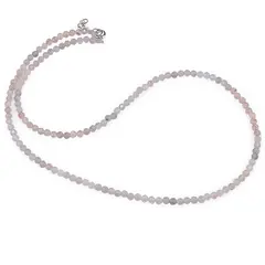 Colier Piatra lunii degrade sfere fatetate, 3mm