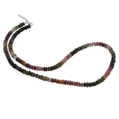 Colier Turmalina multicolora discuri fatetate, 5mm