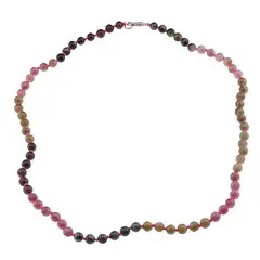 Colier Turmalina multicolora sfere 6mm cu noduri