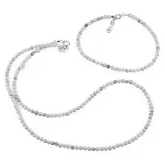 Set bratara si colier Howlit sfere fatetate, 3mm