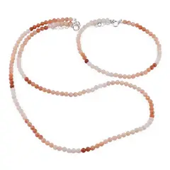 Set bratara si colier Opal degrade sfere fatetate 3,5mm