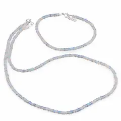 Set bratara si colier Opal etiopian de foc rondele 3-3,5mm