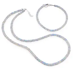 Set bratara si colier Opal etiopian de foc rondele 3,5-4,5mm