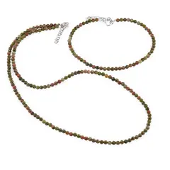 Set bratara si colier Unakit sfere fatetate, 3mm