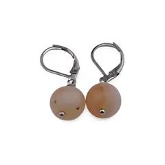 Cercei cu agatatoare Agat portocaliu mat 10mm