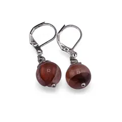 Cercei cu agatatoare Cuart Tangerit sfera 10mm si element floral