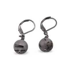 Cercei cu agatatoare Cuart turmalinat sfere 10mm