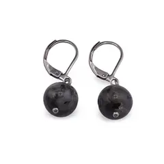 Cercei cu agatatoare Larvikit sfera 10mm
