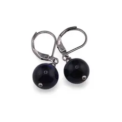 Cercei cu agatatoare Ochi de tigru albastru 10mm