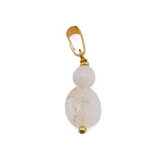 Pandantiv Cristal de stanca neuniform 10mm si Piatra lunii sfera 6mm