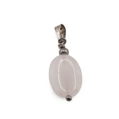 Pandantiv Cuart roz oval 14mm