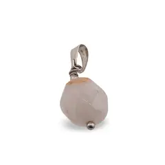 Pandantiv Cuart roz oval fatetat 10mm
