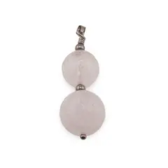 Pandantiv Cuart roz sfera 12mm si 14mm cu bumbi