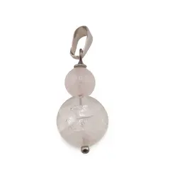 Pandantiv Cuart roz sfera 6mm si banut 11-13mm
